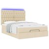 VidaXL Cadre de lit ottoman avec matelas cr&egrave;me 140x190 cm tissu
