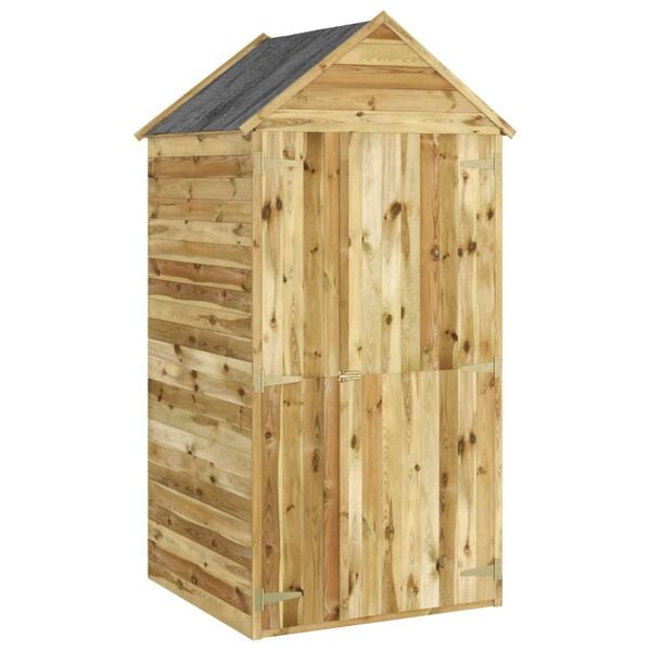 vidaXL Abri &agrave; outils avec porte 107x107x220 cm Bois de pin impr&eacute;gn&eacute;