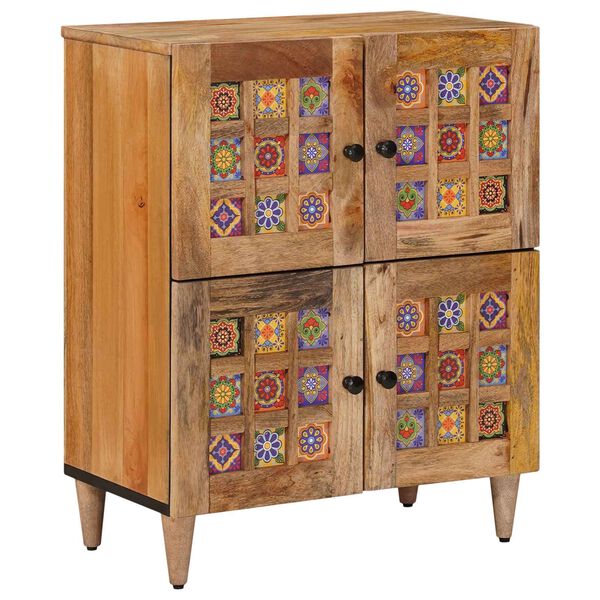 vidaXL Buffet avec porte Naturel 60 x 33 x 75 cm Bois de mangue massif