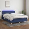 vidaXL Sommier &agrave; lattes de lit avec matelas LED Bleu 140x200 cm Tissu