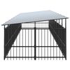 vidaXL Chenil d'ext&eacute;rieur avec toit pour chiens Acier 16,89 m&sup2;