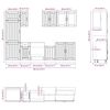 vidaXL Ensemble de 8 meubles de cuisine "Lucca" en bois d'ing&eacute;nierie blanc brillant