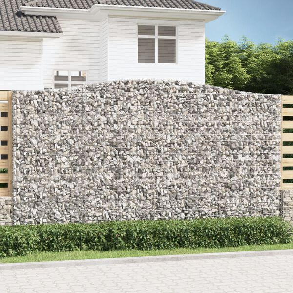 vidaXL Panier de gabions arqu&eacute; 400x30x220/240 cm Fer galvanis&eacute;