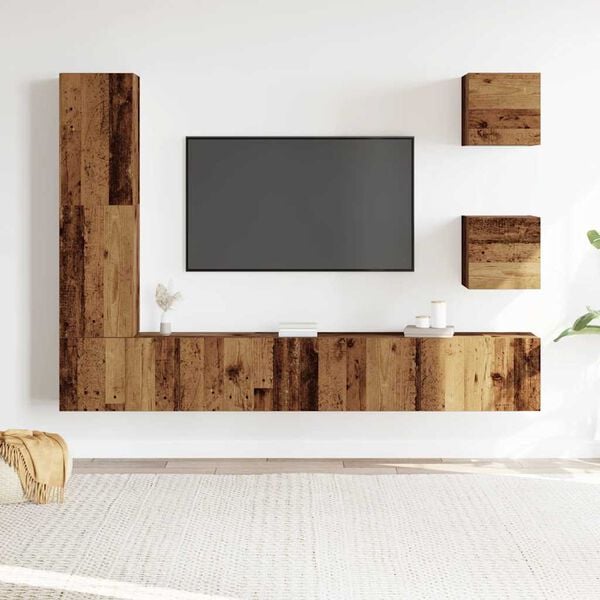 vidaXL Ensemble de meuble TV mural 5 pcs vieux bois bois d'ingénierie