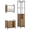 vidaXL Ensemble d'armoire de salle de bain 3 pc Ch&ecirc;ne artisanal