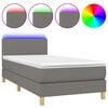vidaXL Sommier &agrave; lattes de lit et matelas et LED Gris fonc&eacute; 100x200 cm