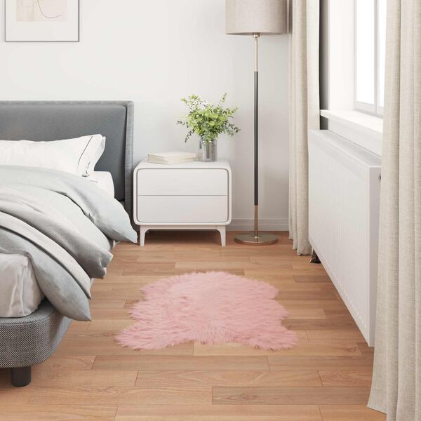 vidaXL Tapis en fausse TAFALLA Rose 60 x 90 cm Polyester