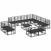vidaXL Ensemble de canapé de jardin avec coussin 12 pcs Noir Aluminium