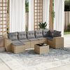 vidaXL Salon de jardin avec coussins 8 pcs beige r&eacute;sine tress&eacute;e