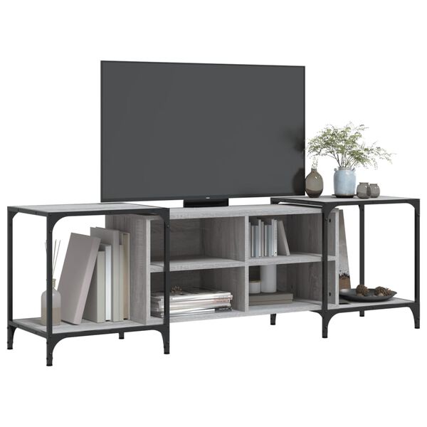 vidaXL Meuble TV sonoma gris 153x37x50 cm bois d'ing&eacute;nierie