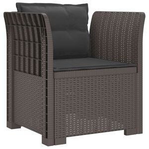 vidaXL Fauteuil 1 place avec coussins look rotin PP Gris clair