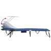 vidaXL Chaise longue pliante avec coussin Bleu 56 x 190 x 81cm tissu