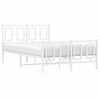 vidaXL Cadre de lit métal sans matelas et pied de lit blanc 120x200 cm