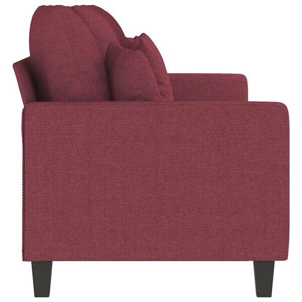 vidaXL Canap&eacute; &agrave; 3 places Rouge bordeaux 180 cm Tissu