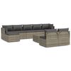 vidaXL Salon de jardin 10 pcs avec coussins Gris Résine tressée