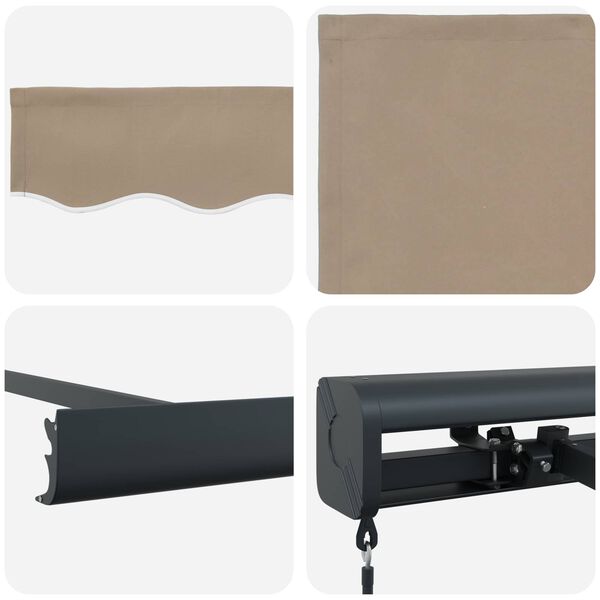 vidaXL Auvent Rétractable Beige 300 x 250 cm Tissu et Métal