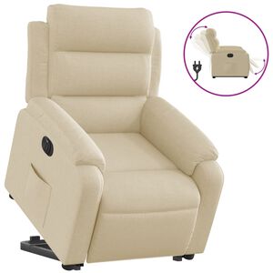 vidaXL Fauteuil inclinable &eacute;lectrique cr&egrave;me tissu
