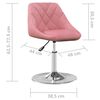 vidaXL Chaises pivotantes à manger lot de 6 Rose Velours