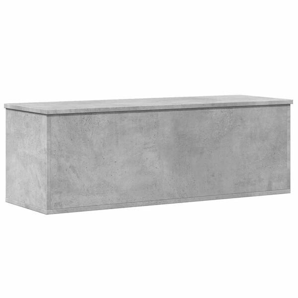 vidaXL Bo&icirc;te de rangement gris b&eacute;ton 102x35x35 cm bois d'ing&eacute;nierie