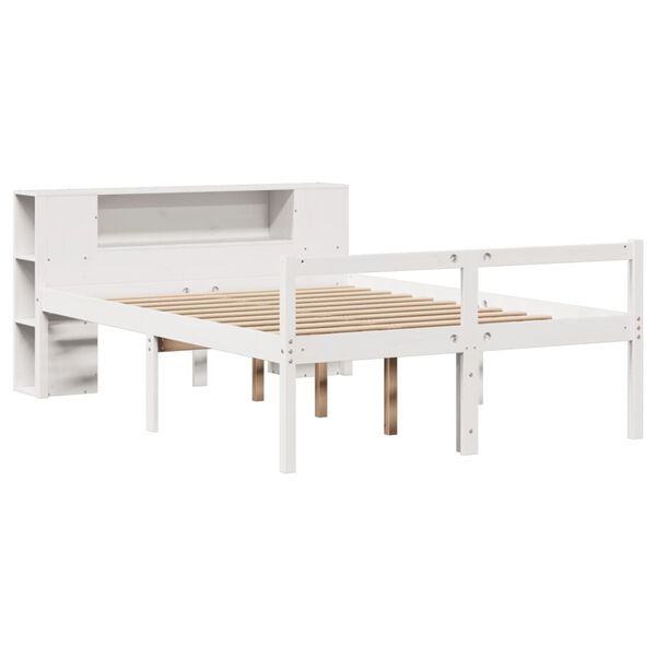 vidaXL Lit biblioth&egrave;que sans matelas blanc 120x200 cm bois pin massif