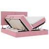 vidaXL Lit de Rangement avec matelas Rose 180 x 200 cm Velours