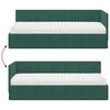 vidaXL Cadre de lit d'angle avec matelas 2 pcs Vert Velours