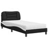 vidaXL Lit avec matelas Hvar noir et blanc 90x200 cm similicuir