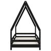 vidaXL Cadre de lit pour enfants noir 80x200 cm bois de pin massif