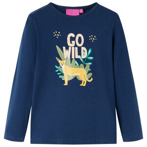 T-shirt enfants manches longues bleu marine 128