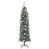 vidaXL Arbre de No&euml;l artificiel slim avec 300 LED Vert et blanc 210 cm
