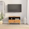 vidaXL Meuble TV marron et noir 70x33,5x46 cm bois massif de manguier