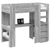 vidaXL Cadre de lit superpos&eacute; avec bureau Gris Sonoma 80 x 200 cm