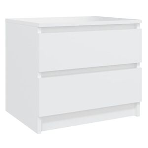 vidaXL Table de chevet Blanc 50x39x43,5 cm Agglom&eacute;r&eacute;