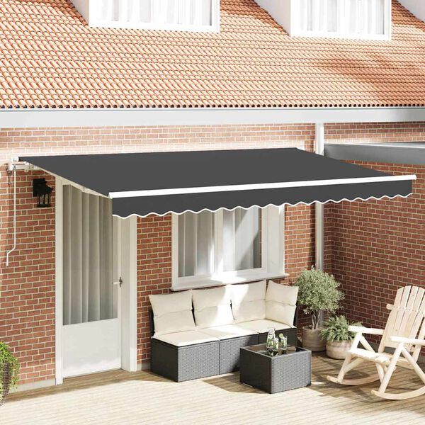 vidaXL Auvent R&eacute;tractable Anthracite 350 x 200 cm tissu