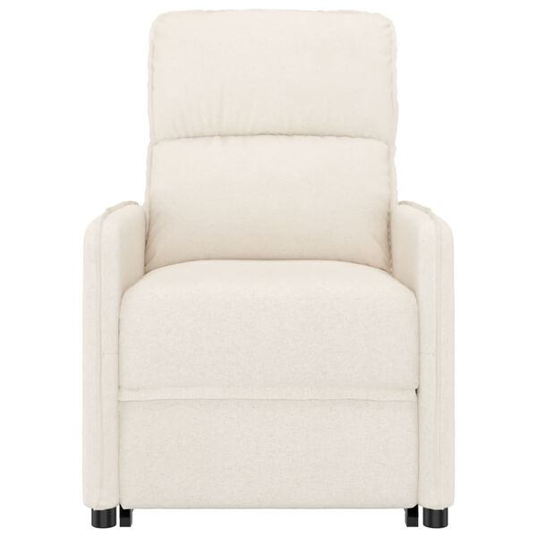 vidaXL Fauteuil de massage Beige Tissu microfibre