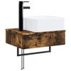 vidaXL Basin de lavage mural Ch&ecirc;ne fum&eacute; 50 x 41 x 39 cm