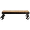 vidaXL Table basse avec roulettes Bois de manguier massif 100x60x26 cm