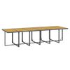 vidaXL Ensemble &agrave; manger de jardin coussins 17 pcs R&eacute;sine tress&eacute;e Gris