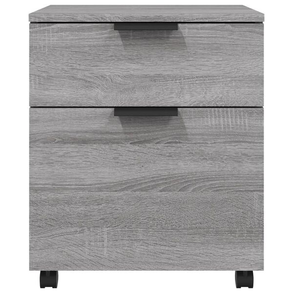 vidaXL Classeur mobile avec roues Sonoma gris 45x38x54 cm Bois