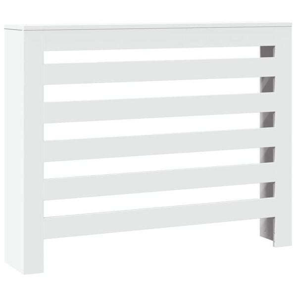 vidaXL Cache-radiateur blanc 104x20x82 cm bois d'ing&eacute;nierie