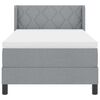 vidaXL Lit &agrave; ressorts avec matelas Gris clair 200 x 100 cm Polyester