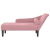 vidaXL Chaise longue avec coussins rose velours