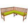 vidaXL Banc d'angle de jardin avec coussins 150cm Bois d'acacia massif