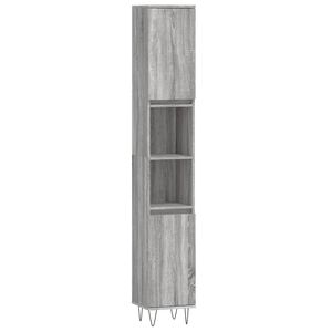 vidaXL Armoire de bain sonoma gris 30x30x190 cm bois d'ing&eacute;nierie
