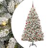 vidaXL Sapin de No&euml;l artificiel Vert et blanc 180 cm PVC et m&eacute;tal