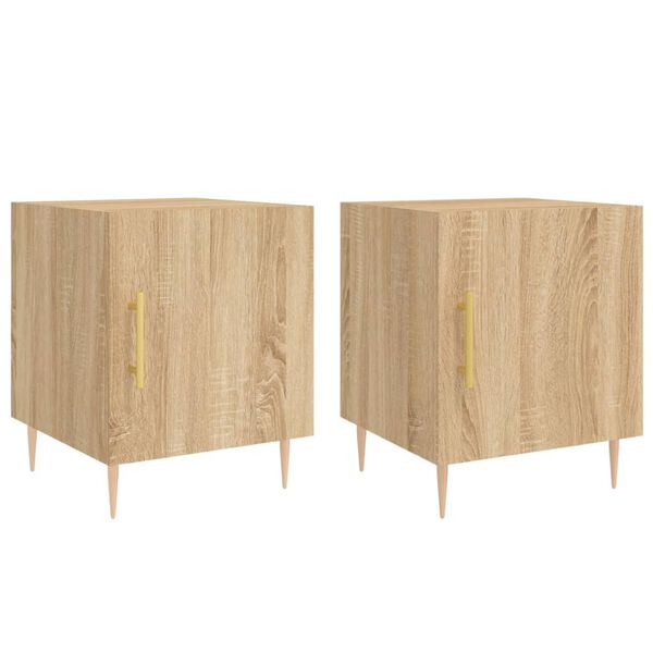 vidaXL Tables de chevet 2 pcs chêne sonoma 40x40x50 cm bois ingénierie