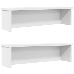 VidaXL &Eacute;tag&egrave;res de cuisine empilables 2 pcs blanc 50x15x16 cm