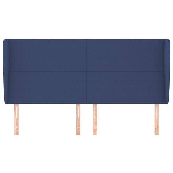 vidaXL T&ecirc;te de lit avec oreilles Bleu 163x23x118/128 cm Tissu