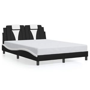 vidaXL Cadre de lit Viana sans matelas noir et blanc 120x200 cm similicuir