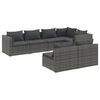 vidaXL Salon de jardin 7 pcs avec coussins Gris R&eacute;sine tress&eacute;e